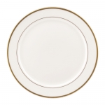 Gold Bracelet White with Gold Dinner Plate 10.8\ Width